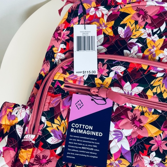 Vera Bradley Campus Backpack Laptop Coral - Picture 9 of 10